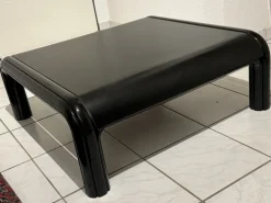 Pamono Black Orsay Table and Chair by Gae Aulenti for Knoll International, 1970s, Set of 2 Clearance