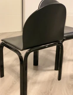 Pamono Black Orsay Table and Chair by Gae Aulenti for Knoll International, 1970s, Set of 2 Clearance