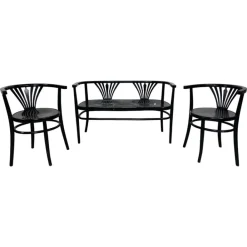 Pamono Black Secession Seating Group attributed to Fischel, 1890s, Set of 3 Sale