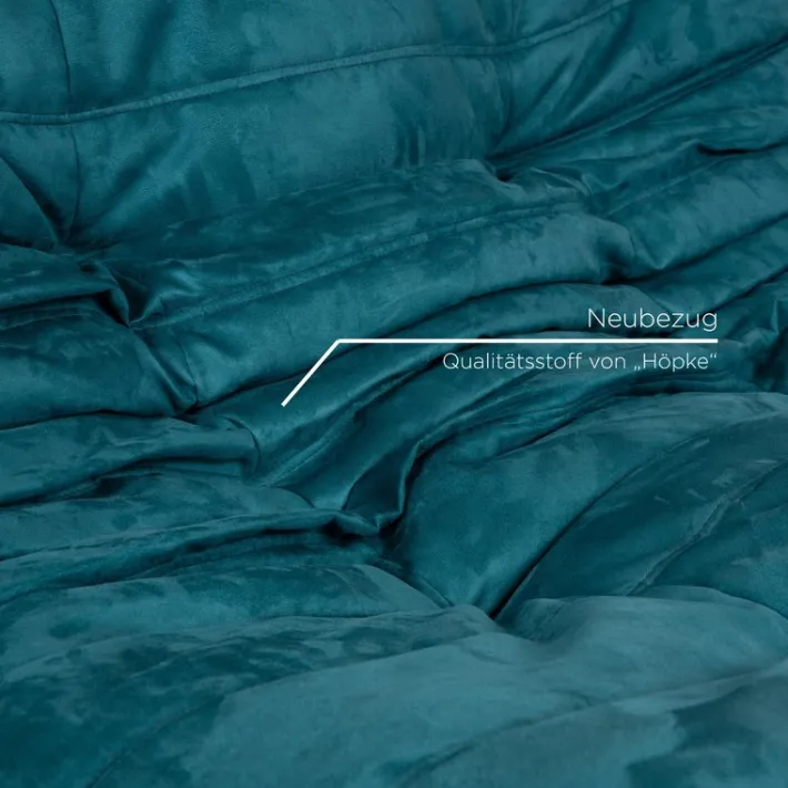 Pamono Blue Fabric Togo 2-Seater Sofa by Michel Ducaroy for Ligne Roset Hot