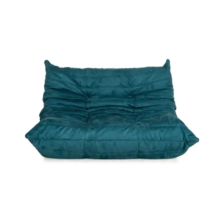 Pamono Blue Fabric Togo 2-Seater Sofa by Michel Ducaroy for Ligne Roset Hot