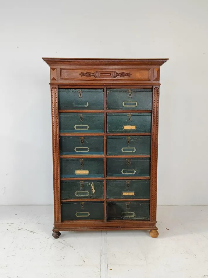 Pamono Blue Filing Cabinet in Oak Discount