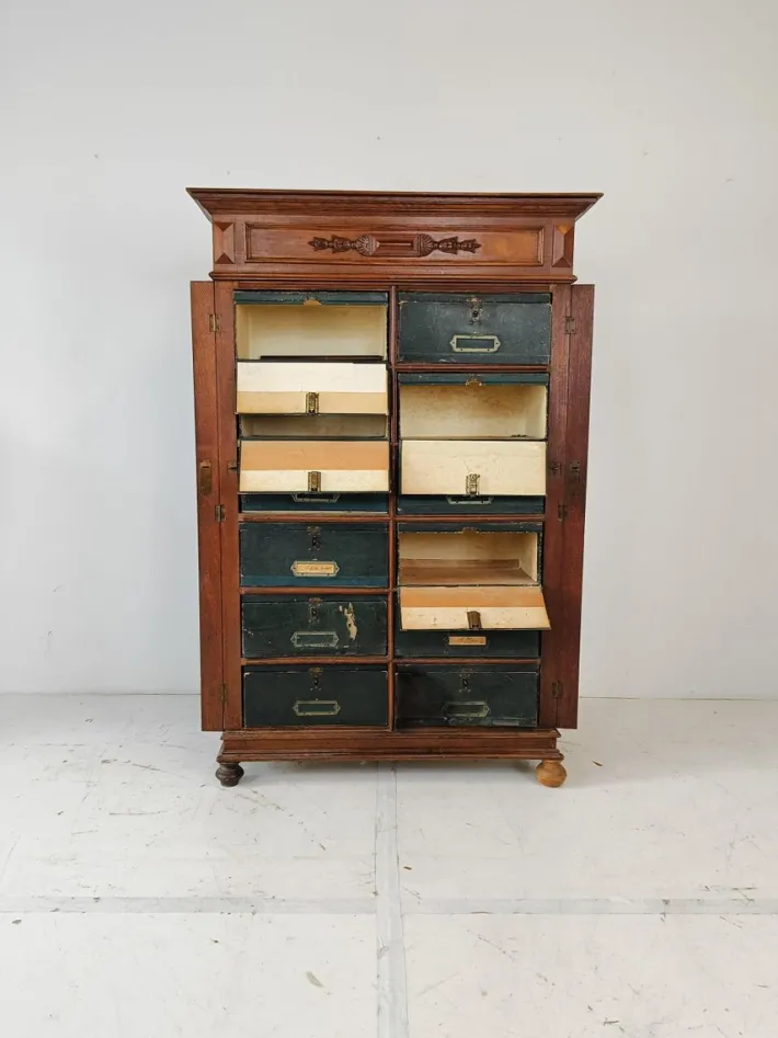 Pamono Blue Filing Cabinet in Oak Discount