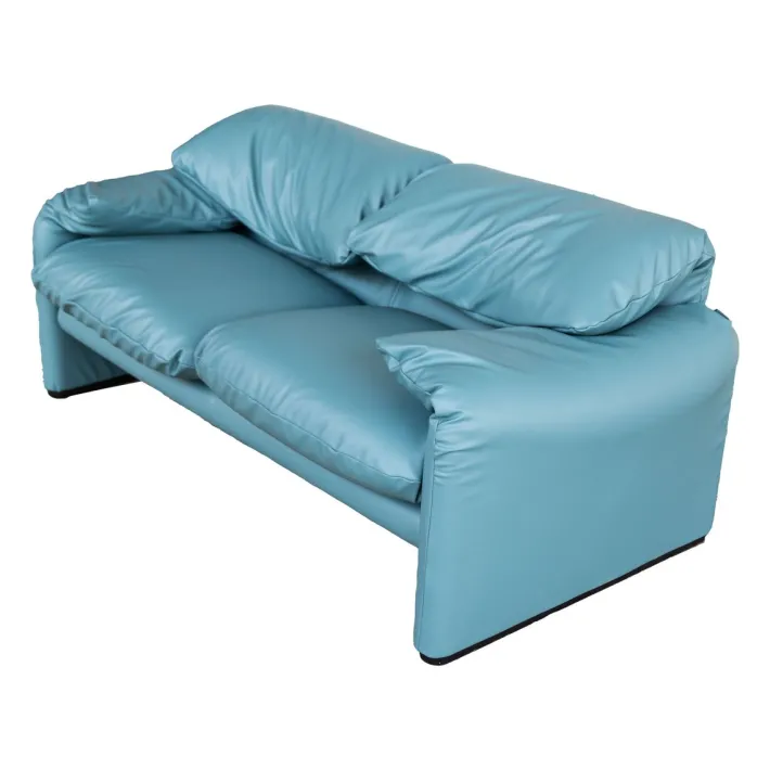 Pamono Blue Maralunga Sofa by Vico Magistretti for Cassina, 2000s New