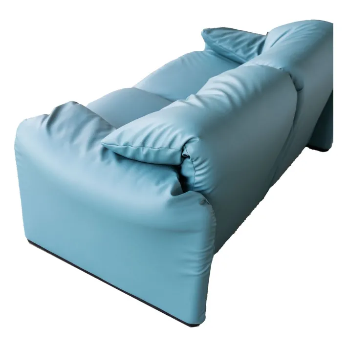 Pamono Blue Maralunga Sofa by Vico Magistretti for Cassina, 2000s New