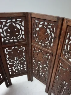 Pamono Bohemian Eastern Anglo-Indian Hand Carved Wooden Octagonal Side Table, 1900s