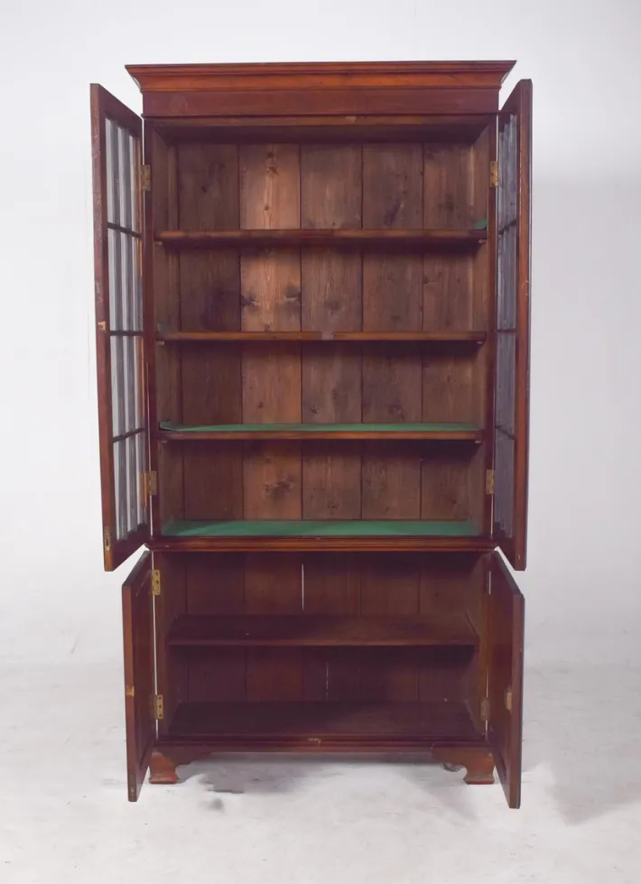 Pamono Bookcase with Glass Doors, 1930s Hot