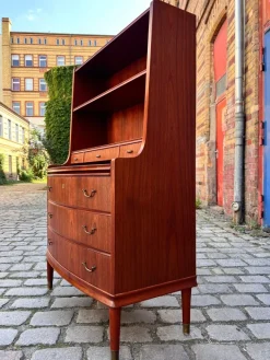 Pamono Bookcase with Secretary and Chest of Drawers in Teak, Denmark