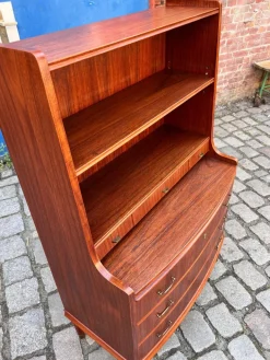 Pamono Bookcase with Secretary and Chest of Drawers in Teak, Denmark