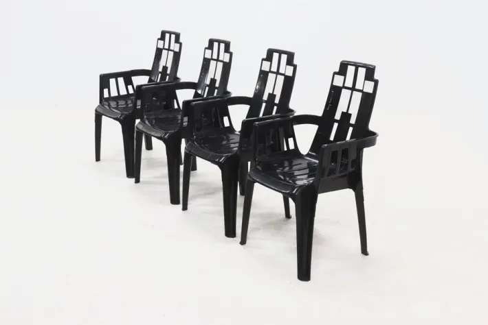 Pamono Boston Chairs by Pierre Paulin for Henry Massonnet, France, 1980s, Set of 4