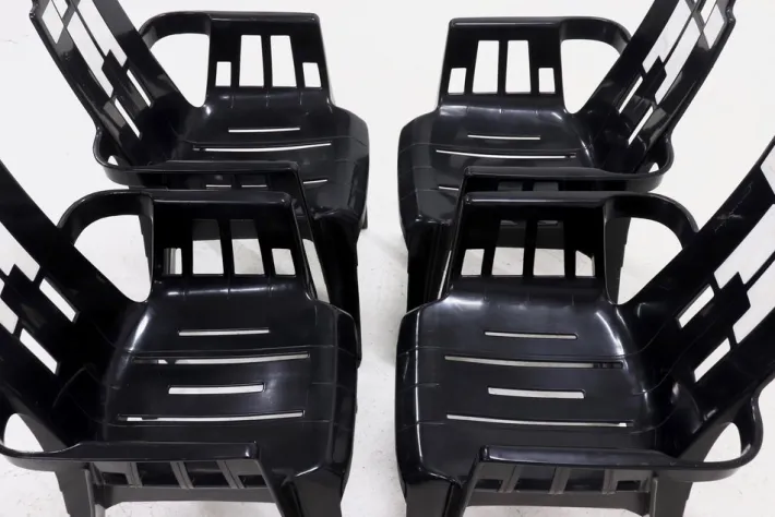 Pamono Boston Chairs by Pierre Paulin for Henry Massonnet, France, 1980s, Set of 4