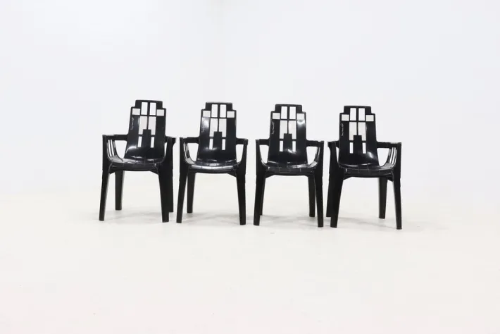 Pamono Boston Chairs by Pierre Paulin for Henry Massonnet, France, 1980s, Set of 4