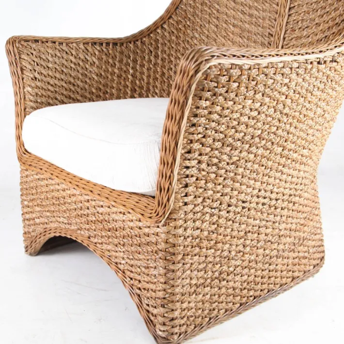 Pamono Braided Rush Throne, 1970s New