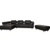Pamono Brand Face Corner Sofa and Ottoman in Dark Grey Leather from Ewald Schillig, Set of 2 Best