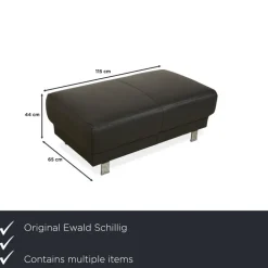 Pamono Brand Face Corner Sofa and Ottoman in Dark Grey Leather from Ewald Schillig, Set of 2 Best