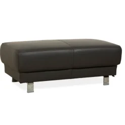 Pamono Brand Face Corner Sofa and Ottoman in Dark Grey Leather from Ewald Schillig, Set of 2 Best