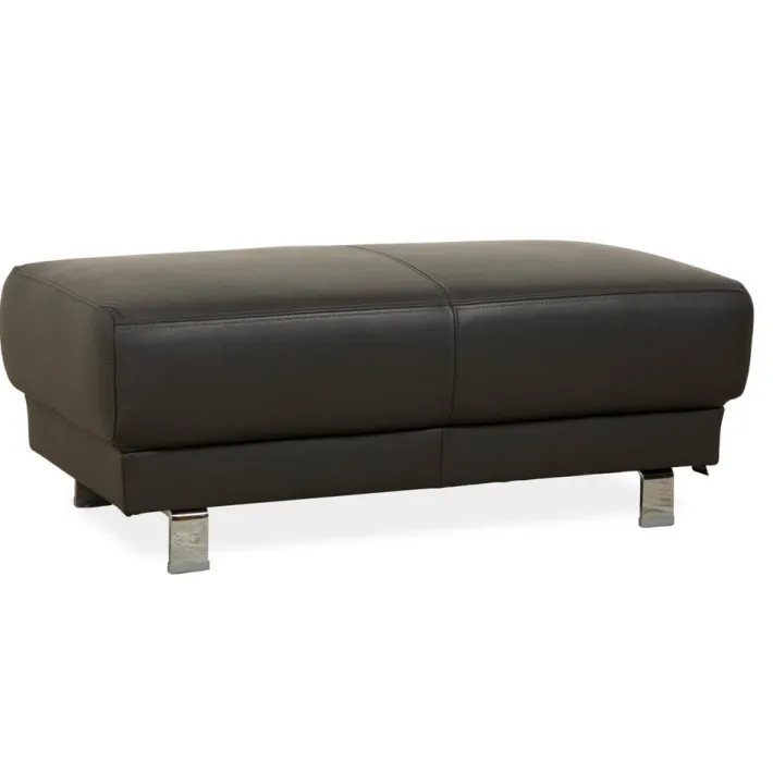 Pamono Brand Face Corner Sofa and Ottoman in Dark Grey Leather from Ewald Schillig, Set of 2 Best