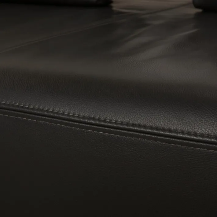 Pamono Brand Face Corner Sofa and Ottoman in Dark Grey Leather from Ewald Schillig, Set of 2 Best