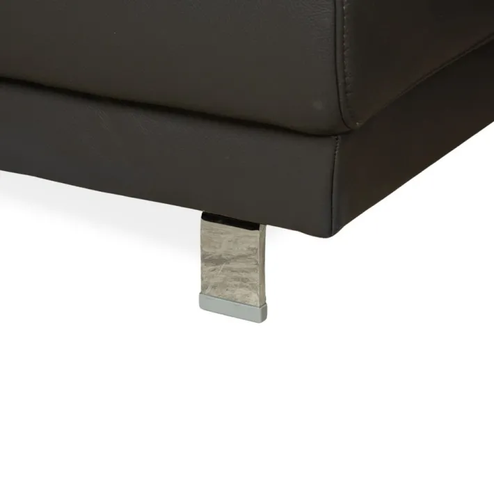 Pamono Brand Face Corner Sofa and Ottoman in Dark Grey Leather from Ewald Schillig, Set of 2 Best