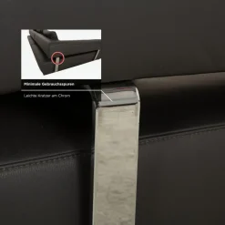 Pamono Brand Face Corner Sofa and Ottoman in Dark Grey Leather from Ewald Schillig, Set of 2 Best