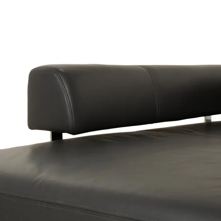 Pamono Brand Face Corner Sofa and Ottoman in Dark Grey Leather from Ewald Schillig, Set of 2 Best