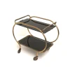 Pamono Brass and Black Glass Bar Cart by Grünstadt, 1970s Hot
