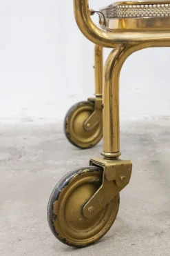 Pamono Brass and Glass Food Trolley, 1950s
