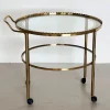 Pamono Brass and Glass Serving Cart from Vereinigte Werkstätten Collection, 1960s Clearance