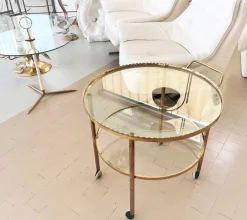 Pamono Brass and Glass Serving Cart from Vereinigte Werkstätten Collection, 1960s Clearance