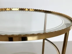 Pamono Brass and Glass Serving Cart from Vereinigte Werkstätten Collection, 1960s Clearance