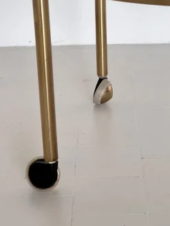 Pamono Brass and Glass Serving Cart from Vereinigte Werkstätten Collection, 1960s Clearance