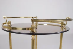 Pamono Brass and Smoked Glass Trolley, 1970s New