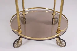 Pamono Brass and Smoked Glass Trolley, 1970s New