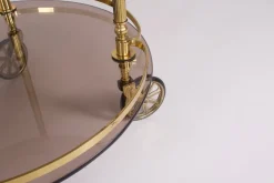 Pamono Brass and Smoked Glass Trolley, 1970s New