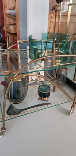 Pamono Brass Bar Cart, 1950s Clearance