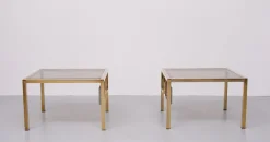 Pamono Brass Square Side Tables from Belgo Chrome, 1970s, Set of 2 Online