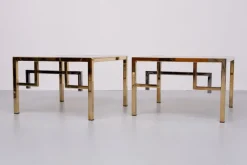 Pamono Brass Square Side Tables from Belgo Chrome, 1970s, Set of 2 Online