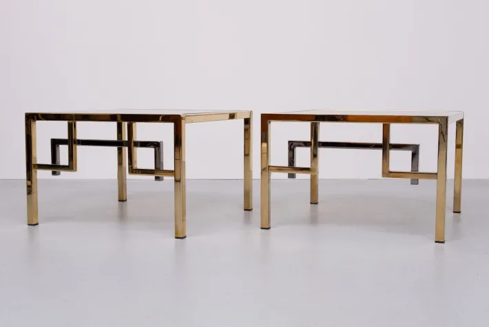 Pamono Brass Square Side Tables from Belgo Chrome, 1970s, Set of 2 Online