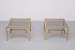 Pamono Brass Square Side Tables from Belgo Chrome, 1970s, Set of 2 Online