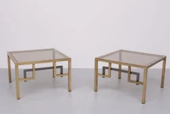 Pamono Brass Square Side Tables from Belgo Chrome, 1970s, Set of 2 Online