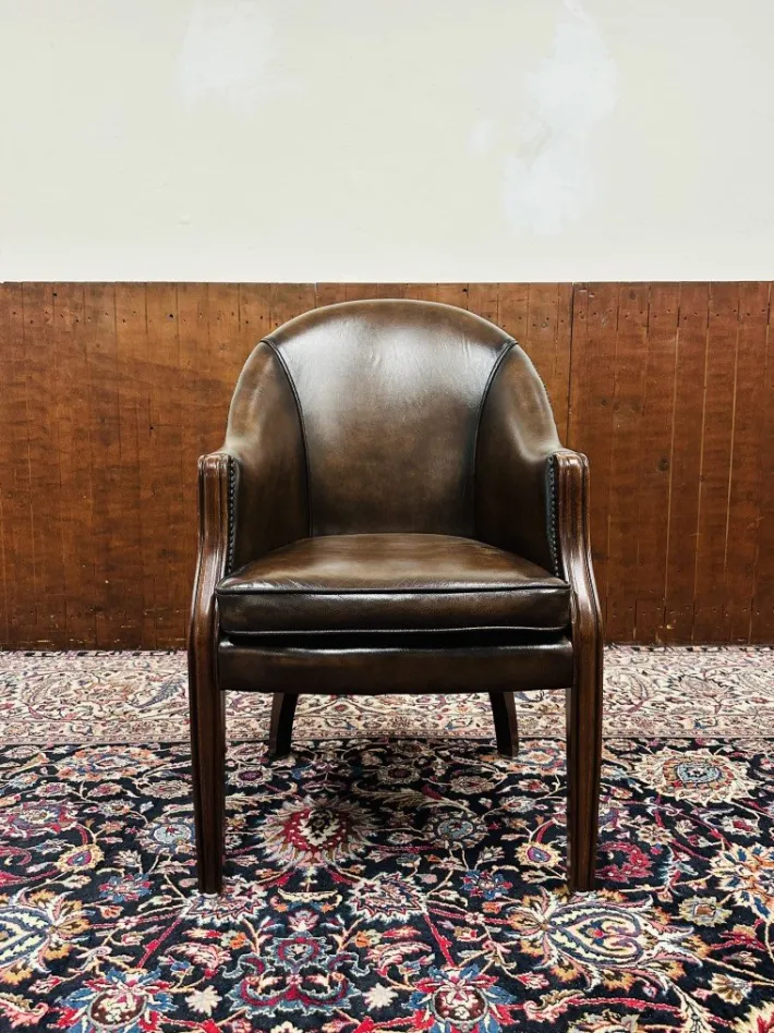 Pamono Brown Chesterfield Tub Office Chair