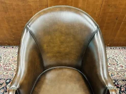 Pamono Brown Chesterfield Tub Office Chair