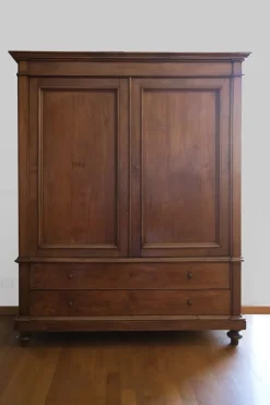 Pamono Brown Chestnut Wardrobe, 1890s Best