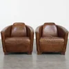 Pamono Brown Cowhide Aviator Armchairs, Set of 2 New