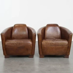 Pamono Brown Cowhide Aviator Armchairs, Set of 2 New