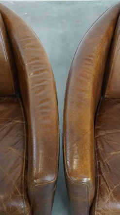 Pamono Brown Cowhide Aviator Armchairs, Set of 2 New