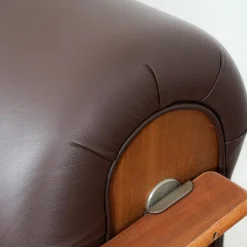 Pamono Brown Leather Rounded Armchair, 1960s Online