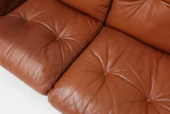 Pamono Brown Leather 3-Seater Sofa Coronado by Tobia Scarpa for B&b Italia, Italy, 1960s Hot