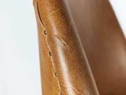 Pamono Brown Skai and Brass Chairs by Carlo Pagani for Cassina, 1956, Set of 2 New