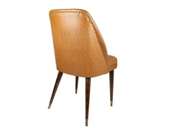 Pamono Brown Skai and Brass Chairs by Carlo Pagani for Cassina, 1956, Set of 2 New